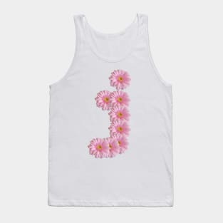 Letter j Pink Gerbera Daisy Tank Top